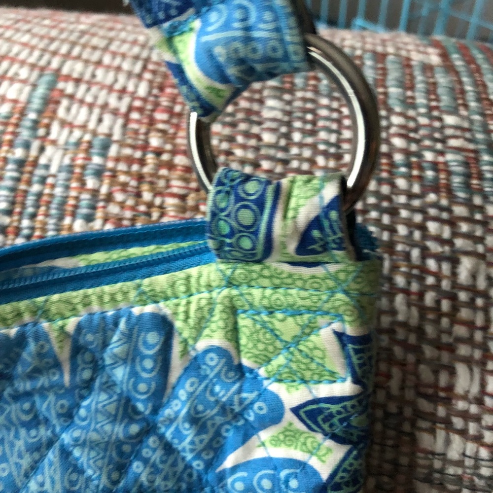 Vera Bradley purse in shades of blue & lime green - Picture 4 of 8
